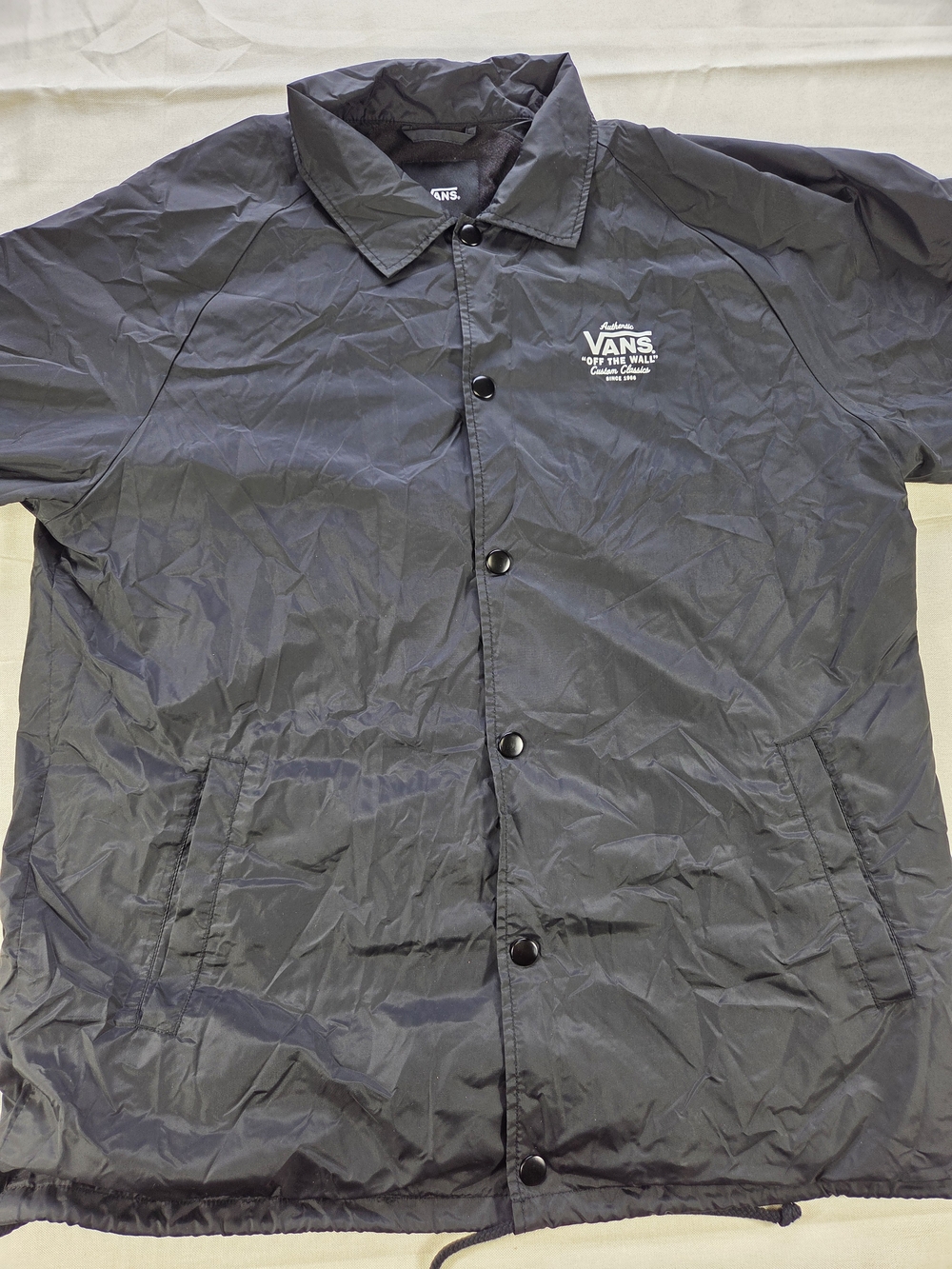 Vans Off The Wall Black Fleece Lined Coach Jacket XL